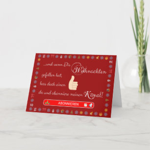 Tarjeta ¡Como für Weihnachten y Kanal abonnieren!
