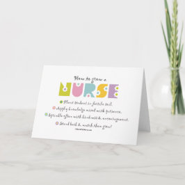 Tarjeta Cómo hacer crecer una enfermera