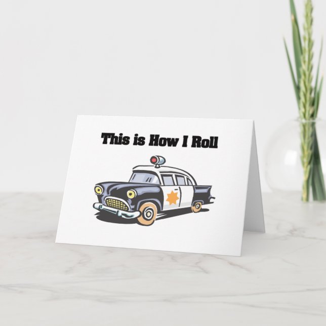 Tarjeta Cómo hago el rollo (coche policial/policía) (Anverso)