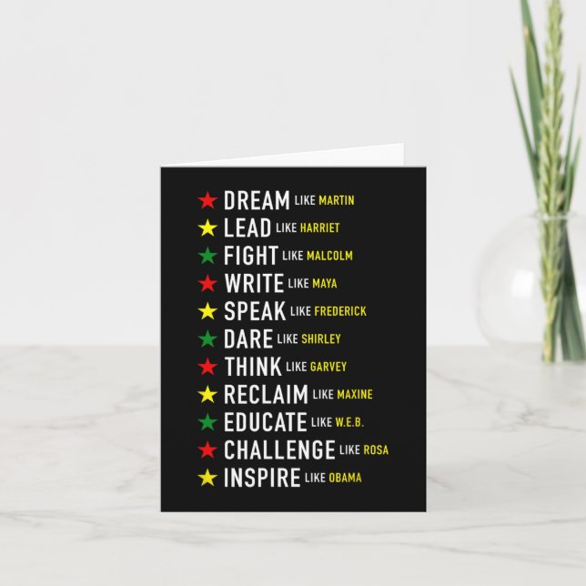 Tarjeta Como Martin Lead Como Harriet Black History Mono (Anverso)
