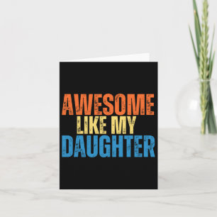 Tarjeta Como mi hija, el divertido día de los padres retro