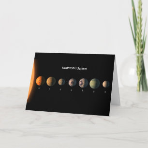Tarjeta Cómo podrían ser los siete planetas de Trappist-1.