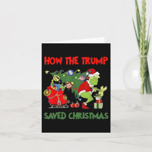 Tarjeta Cómo salvó Trump a los Navidades Divertidos Trump