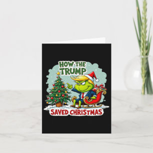 Tarjeta Cómo salvó Trump a los Navidades Divertidos Trump 