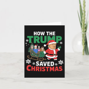 Tarjeta Cómo salvó Trump a los Navidades Divertidos Trump