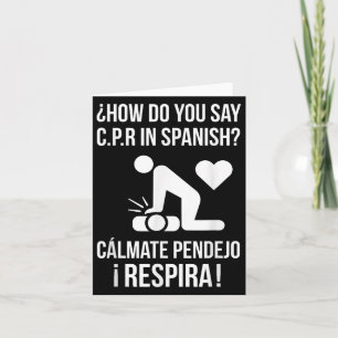 Tarjeta Cómo Se Dice C.p.r En Español_ Calmate Y Respira