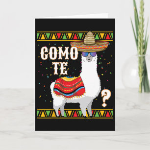 Tarjeta Como Te Llama Sombrero Mexicano Divertido Cinco De