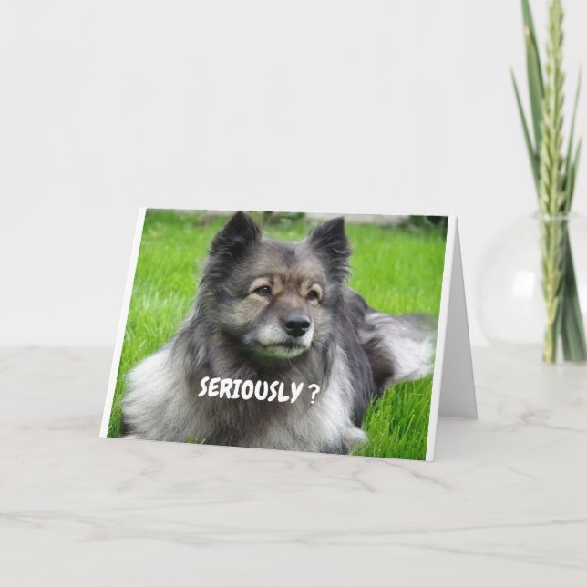 TARJETA CÓMO TE VEZ TAN JOVEN EL GEMELO DICE CACHORRO MONO (Anverso)