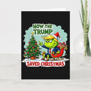 Tarjeta Cómo Trump Salvó La Navidad Divertido Trump Navida