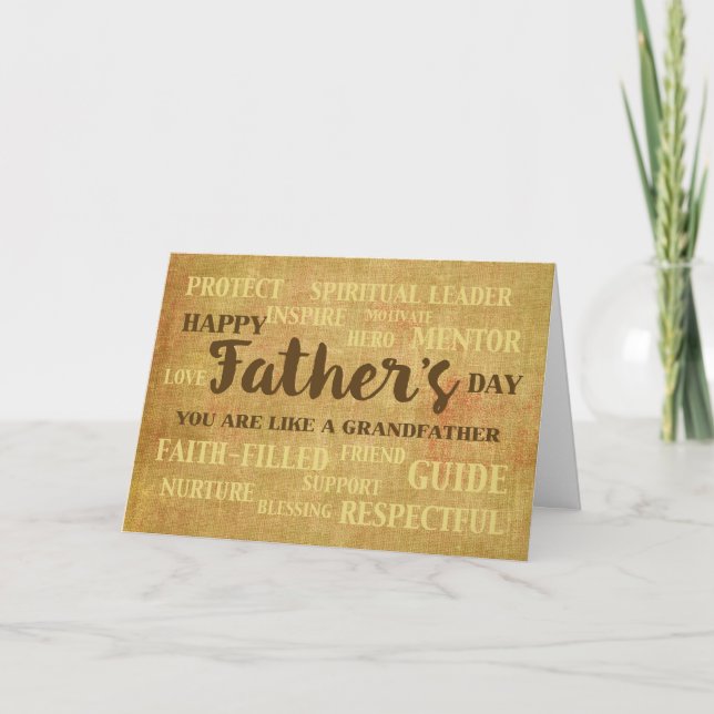 Tarjeta Como un abuelo, las cualidades del Día del Padre R (Anverso)