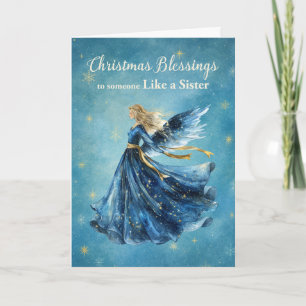 Tarjeta Como un ángel de bendiciones de Navidad hermana Lu