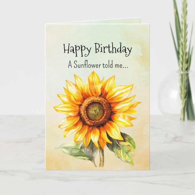 Tarjeta Como un girasol tus personalidades de cumpleaños (Anverso)