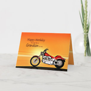 Tarjeta Como un nieto, la motocicleta en el cumpleaños de