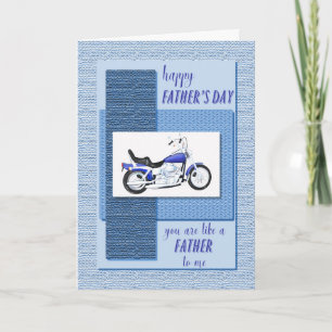 Tarjeta Como un padre para mí, Día del Padre con una motoc