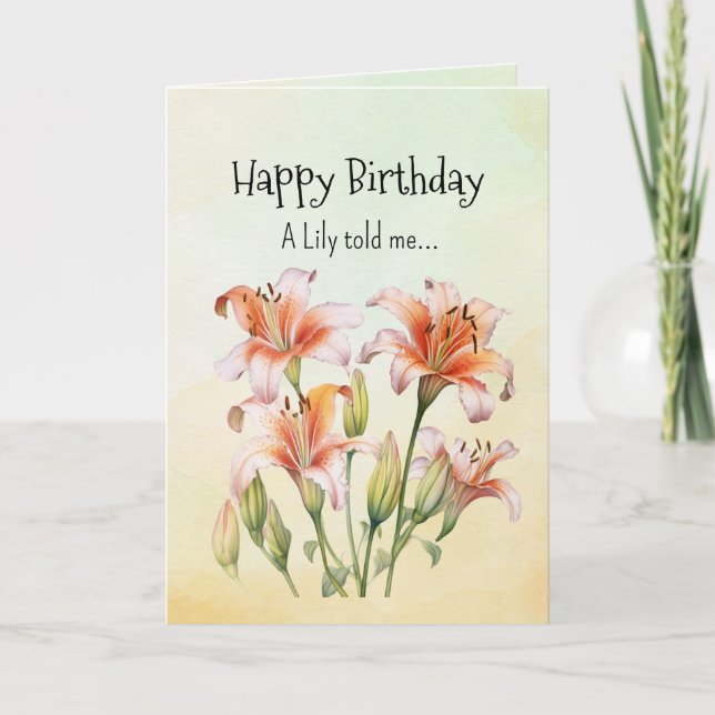 Tarjeta Como una Lily Tus Personalidades de Cumpleaños (Anverso)