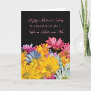 Tarjeta Como una madre a mí, margaritas del Gerbera del
