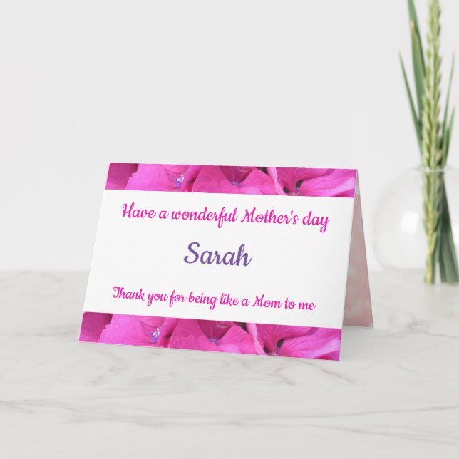Tarjeta Como una madre para mí diseño (Anverso)