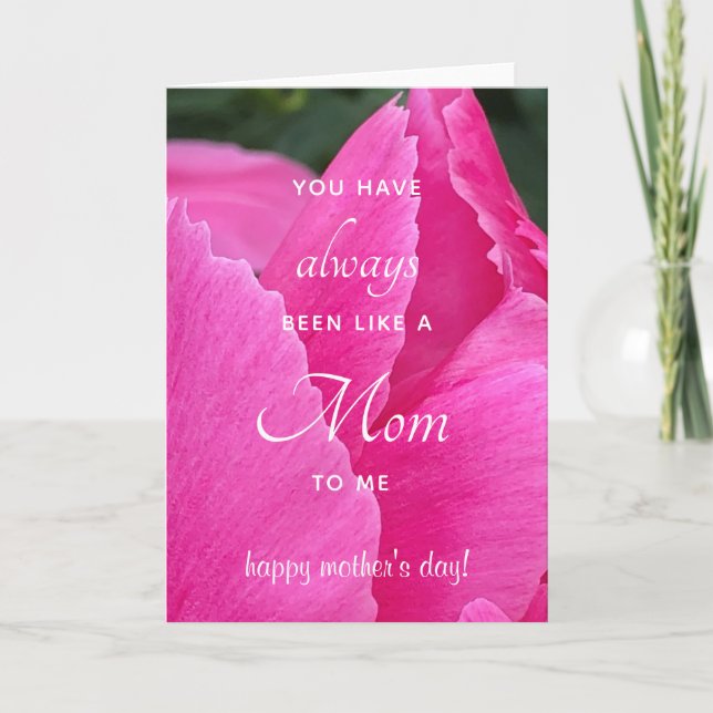 Tarjeta Como una mamá de peones rosados Petals Día de la M (Anverso)