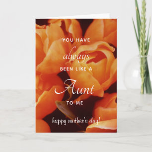 Tarjeta Como una tía para mí Naranja Tulips Día de la Madr
