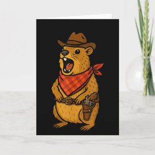 Tarjeta Cómo va vaquero Rock Hyrax Awawa Western Divertido