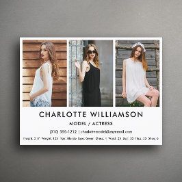 Tarjeta Comp de Actor Modelo 3 Foto Postal Blanca