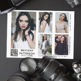 Tarjeta Comp de Actor Modelo 5 Foto Su Código QR