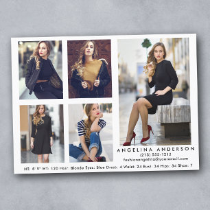 Tarjeta Comp de Actor Modelo Blanco - 5 Fotos