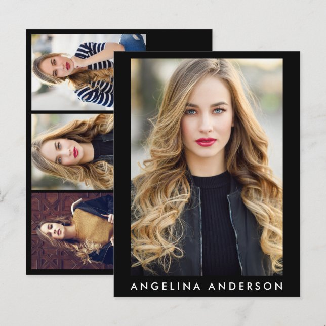 Tarjeta Comp de fotografía Actor Model 4 - Blk de  (Anverso / Reverso)