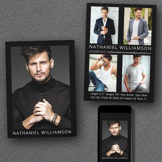 Tarjeta Comp de fotos Modern Pro Modelo 5 (Customize to change background color, text size or text style. Available for prints and download.)