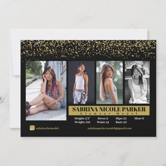 Tarjeta Comp de fotos para Purpurinas de color neg (Anverso)