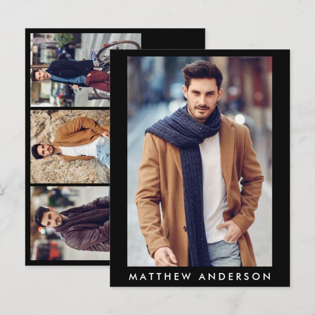 Tarjeta Comp Fotográfica Actor Modelo 4 - Bk De Ta (Anverso / Reverso)