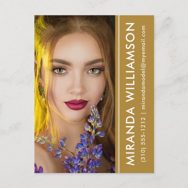 Tarjeta Comp Fotográfica de Actor Modelo Amber Str (Anverso)