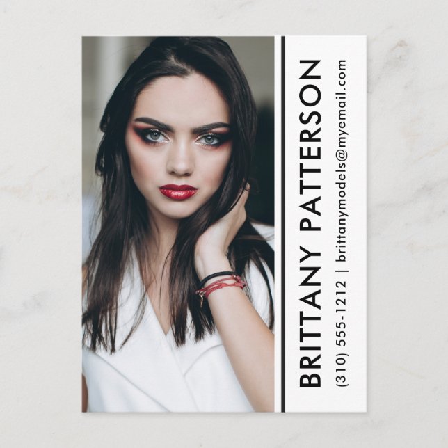 Tarjeta Comp Fotográfica de Actor Modelo Postal co (Anverso)