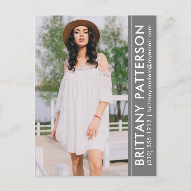 Tarjeta Comp Fotográfica de Actor Modelo Postal Gr (Anverso)