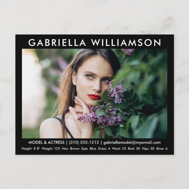 Tarjeta Comp Fotográfica de Actor Modelo Postal Ne (Anverso)