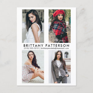 Tarjeta Comp Fotográfica Modelo Actor 4 Postal Bla