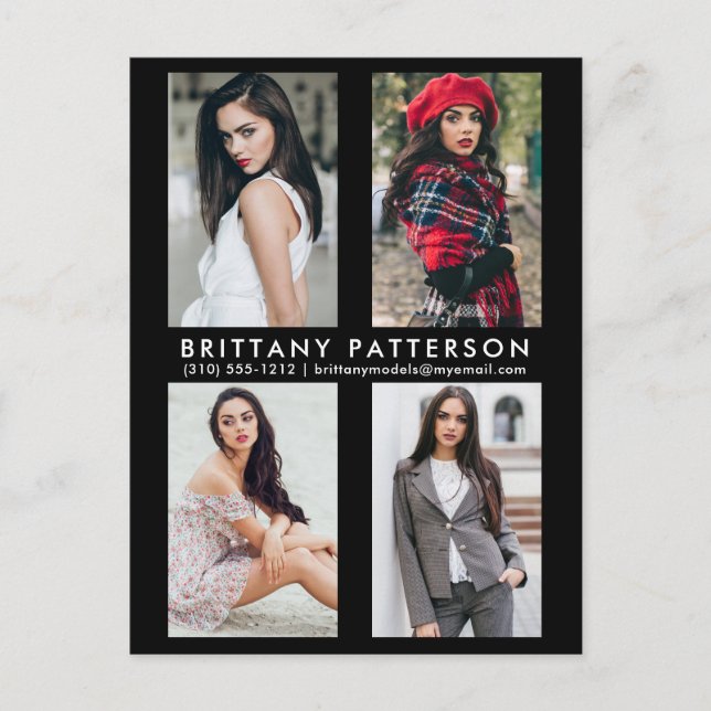 Tarjeta Comp Fotográfica Modelo Actor 4 Postal Neg (Anverso)