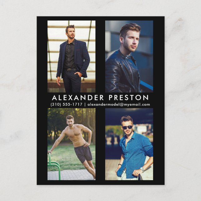 Tarjeta Comp Fotográfica Modelo Actor 4 Postal Neg (Anverso)