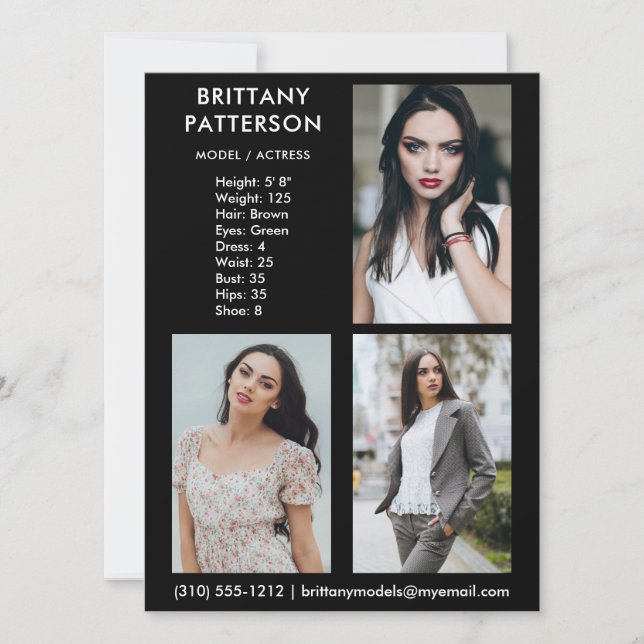 Tarjeta Comp Photo Pro de Model Actor 3 (Anverso)