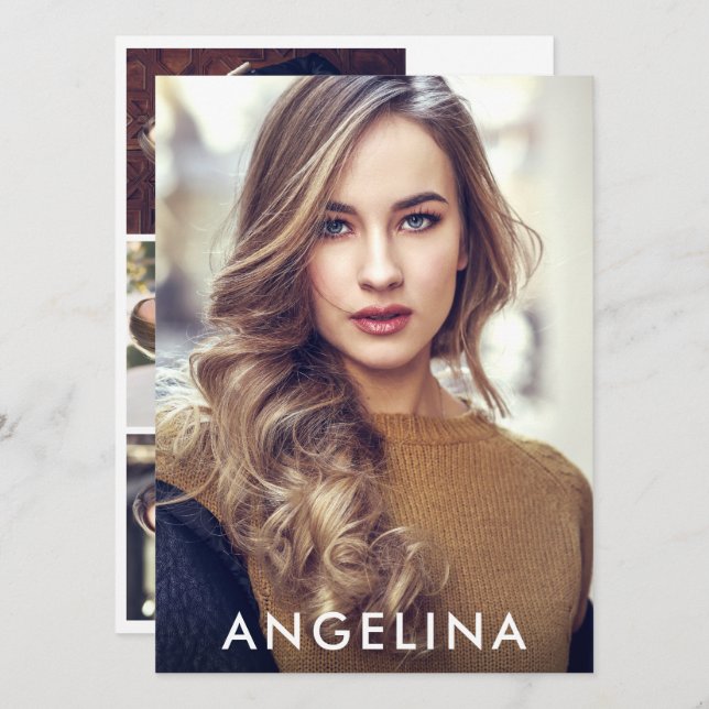 Tarjeta Comp Profesional de Fotografía de Actor Mo (Anverso / Reverso)