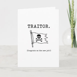 Tarjeta Compañero de trabajo traidor divertido despidiendo