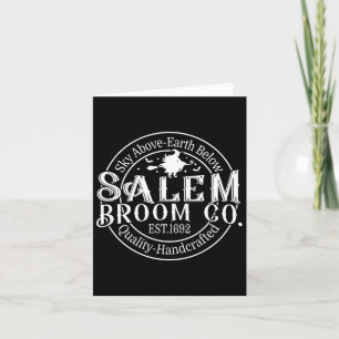 Tarjeta Compañía de Escobas Retro Salem Est 1692 Machusett
