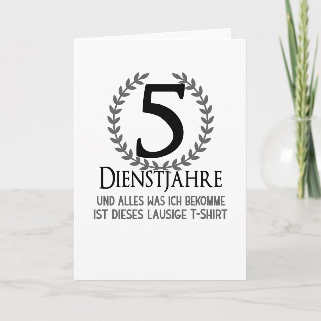 Tarjeta Company Celebration 5 Year Anniversary Employee (Anverso)