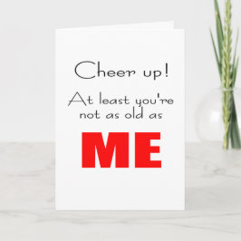 Tarjeta comparación de edad de feliz cumpleaños