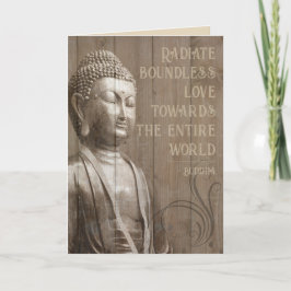 Tarjeta Comparte la cita del Buda Love Buddhist Wood Effec