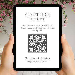 Tarjeta Compartir Fotos de Boda con Código QR
