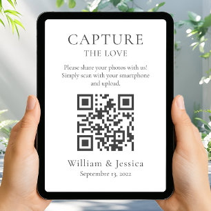 Tarjeta Compartir Fotos de Boda con Código QR