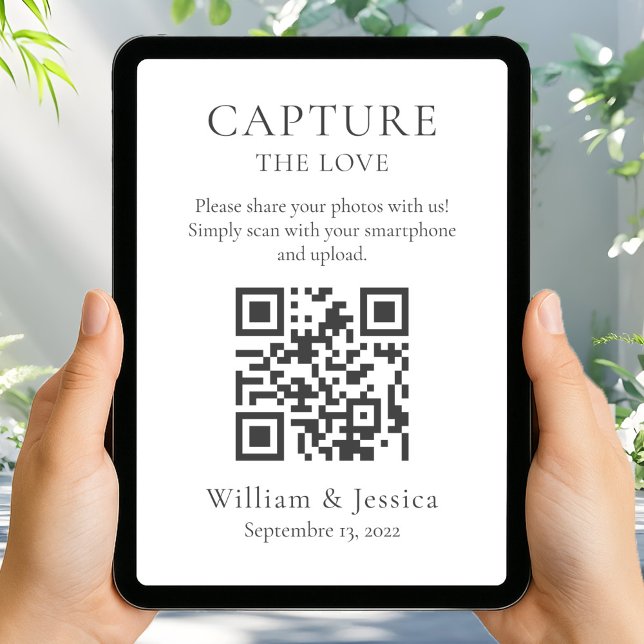 Tarjeta Compartir Fotos de Boda con Código QR (Subido por el creador)