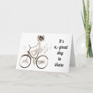 TARJETA **COMPARTIR UN CUMPLEAÑOS CON USTED** CHICA DE CUM