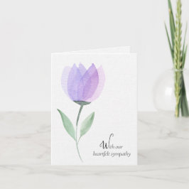 Tarjeta Compasión de Tulipán de color de agua púrpura